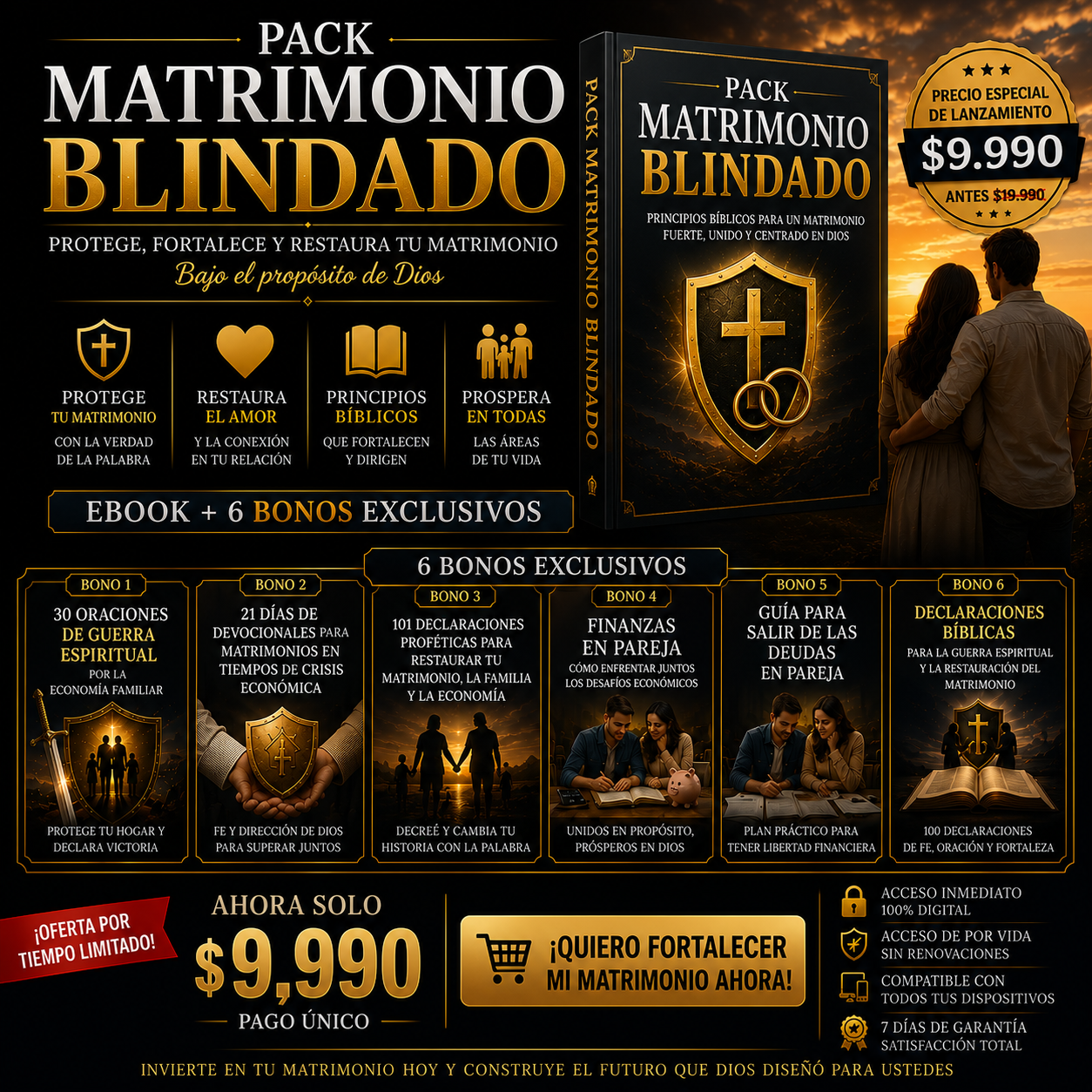 Fortalece y Protege tu Matrimonio bajo los Principios de Dios  📘 eBook + 🎁 6 Bonos Exclusivos